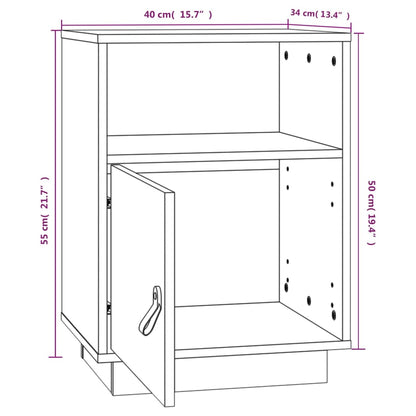 Sängbord 40x34x55 cm massiv furu