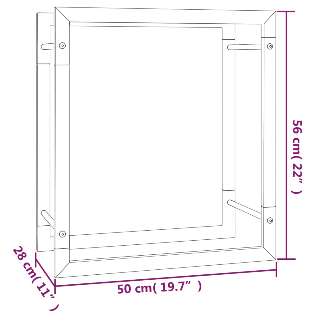 Vedställ matt  50x28x132 cm stål