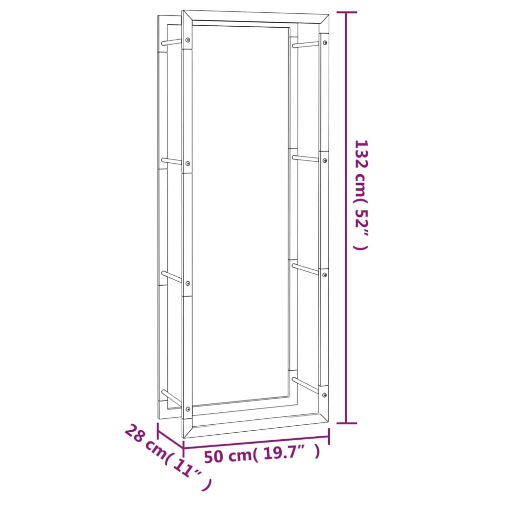 Vedställ matt  50x28x132 cm stål