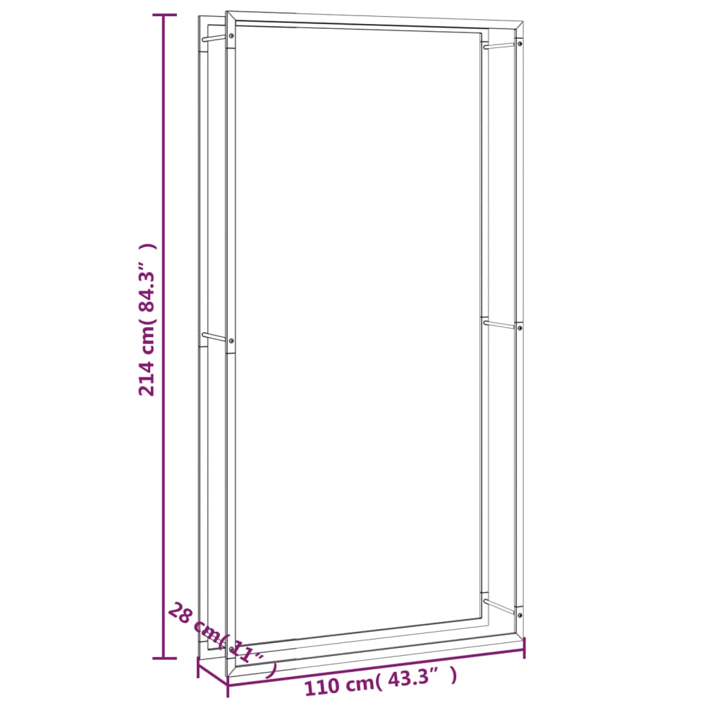 Vedställ matt  50x28x132 cm stål