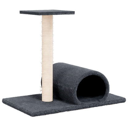 Klöspelare för katt med tunnel ljusgrå 60x34,5x50 cm