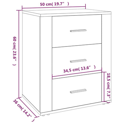 Sängbord sonoma-ek 50x36x60 cm konstruerat trä