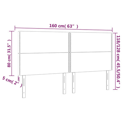 Sänggavel LED mörkblå 80x5x78/88 cm sammet