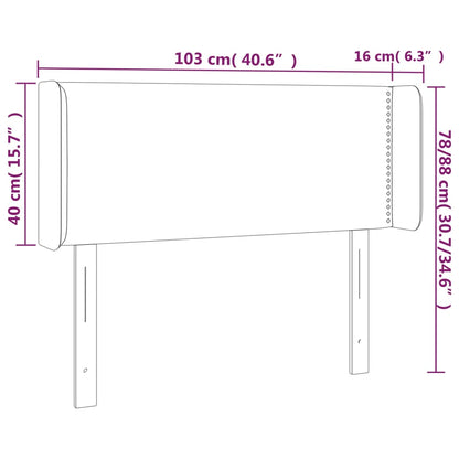 Sänggavel LED  83x16x78/88 cm konstläder