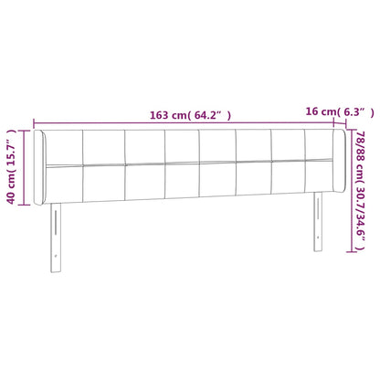 Sänggavel LED mörkblå 80x5x78/88 cm sammet