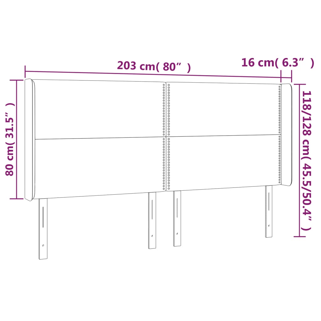 Sänggavel LED  83x16x78/88 cm konstläder