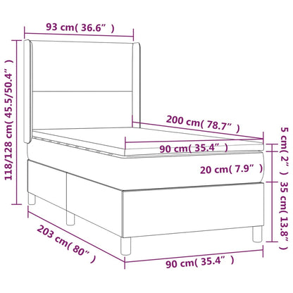 Ramsäng med madrass & LED  90x200 cm konstläder - Möbelfabriken