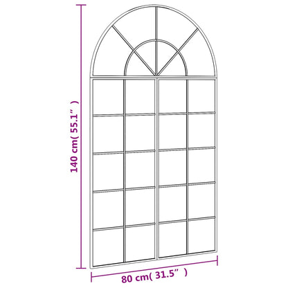 Väggspegel  80x140 cm bågformad järn