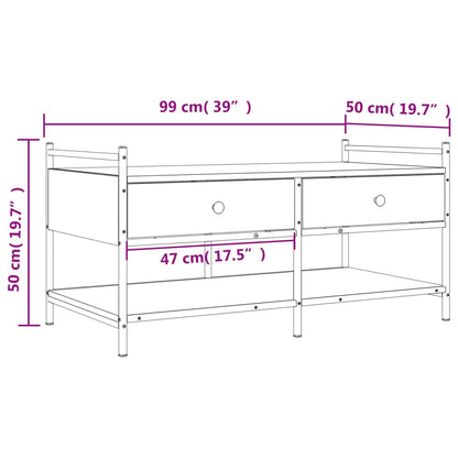 Soffbord sonoma-ek 99x50x50 cm konstruerat trä