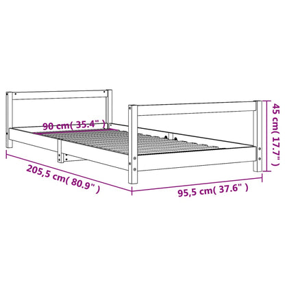 Sängram för barnsäng  90x200 cm massiv furu