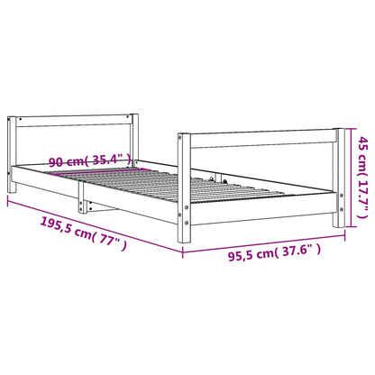 Sängram för barnsäng 90x200 cm massiv furu