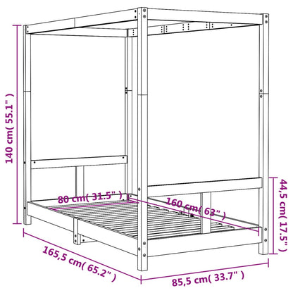 Sängram för barnsäng 90x200 cm massiv furu