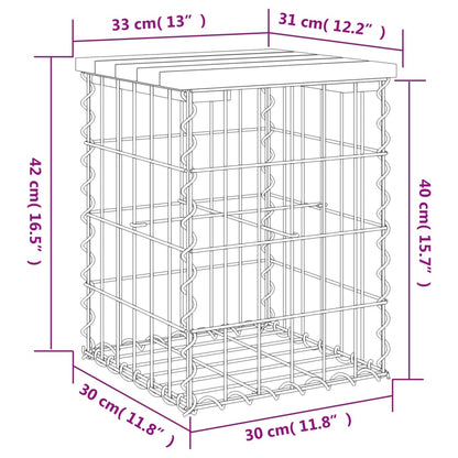 Trädgårdsbänk gabion-design 103x44x42 cm massivt douglasträ