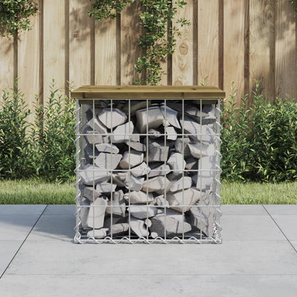 Trädgårdsbänk gabion-design 100x70x72 cm impregnerad furu