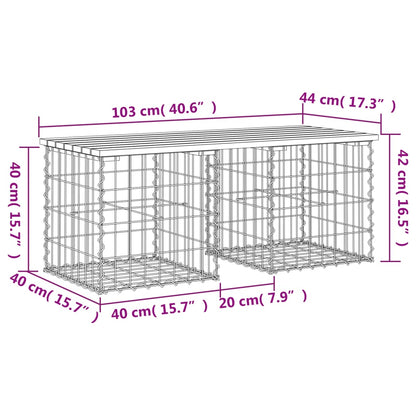 Trädgårdsbänk gabion-design 100x70x72 cm impregnerad furu