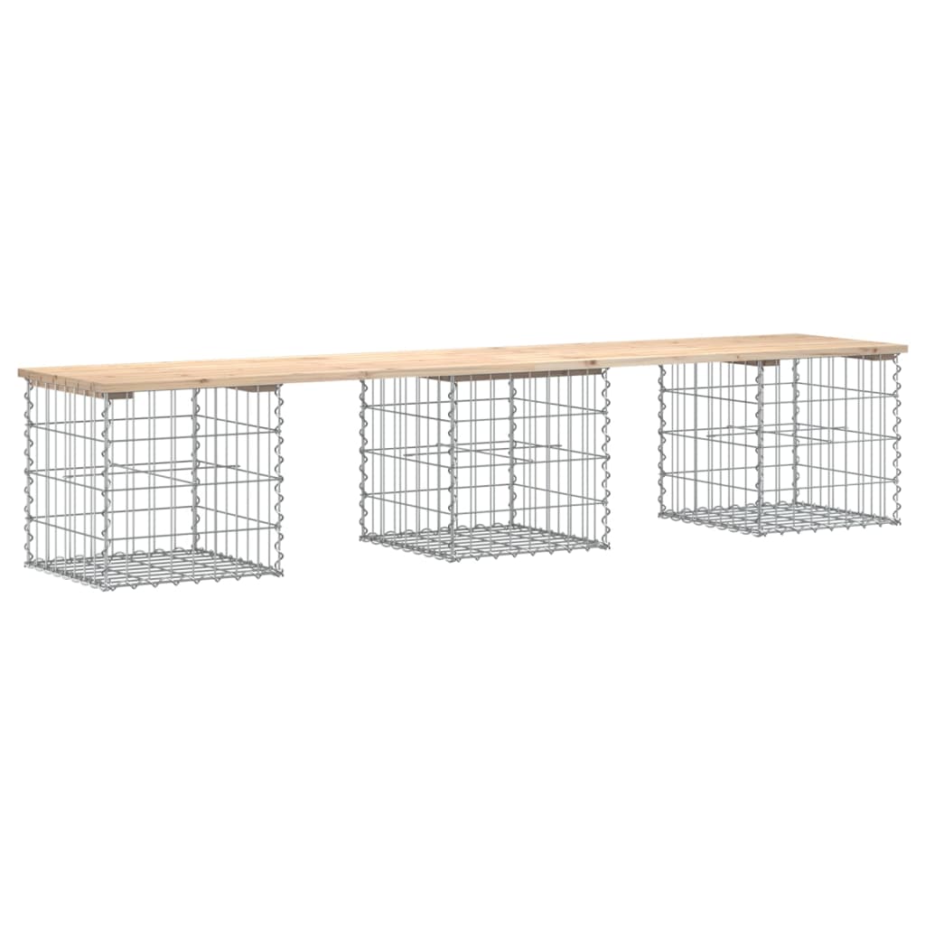 Trädgårdsbänk gabion-design 92x71x65,5 cm massiv furu