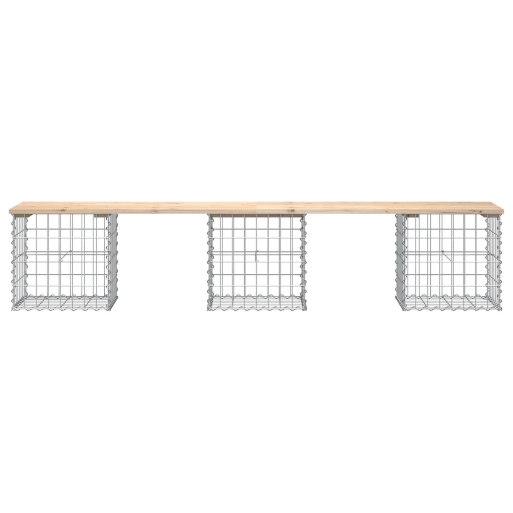 Trädgårdsbänk gabion-design 92x71x65,5 cm massiv furu