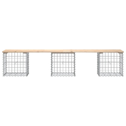 Trädgårdsbänk gabion-design 92x71x65,5 cm massiv furu