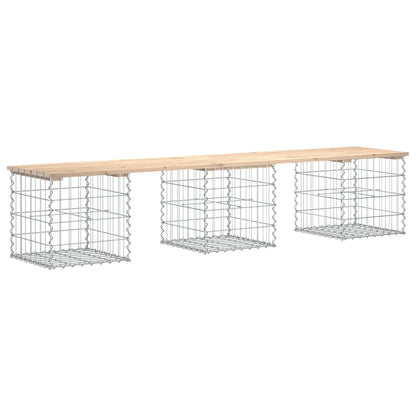 Trädgårdsbänk gabion-design 92x71x65,5 cm massiv furu