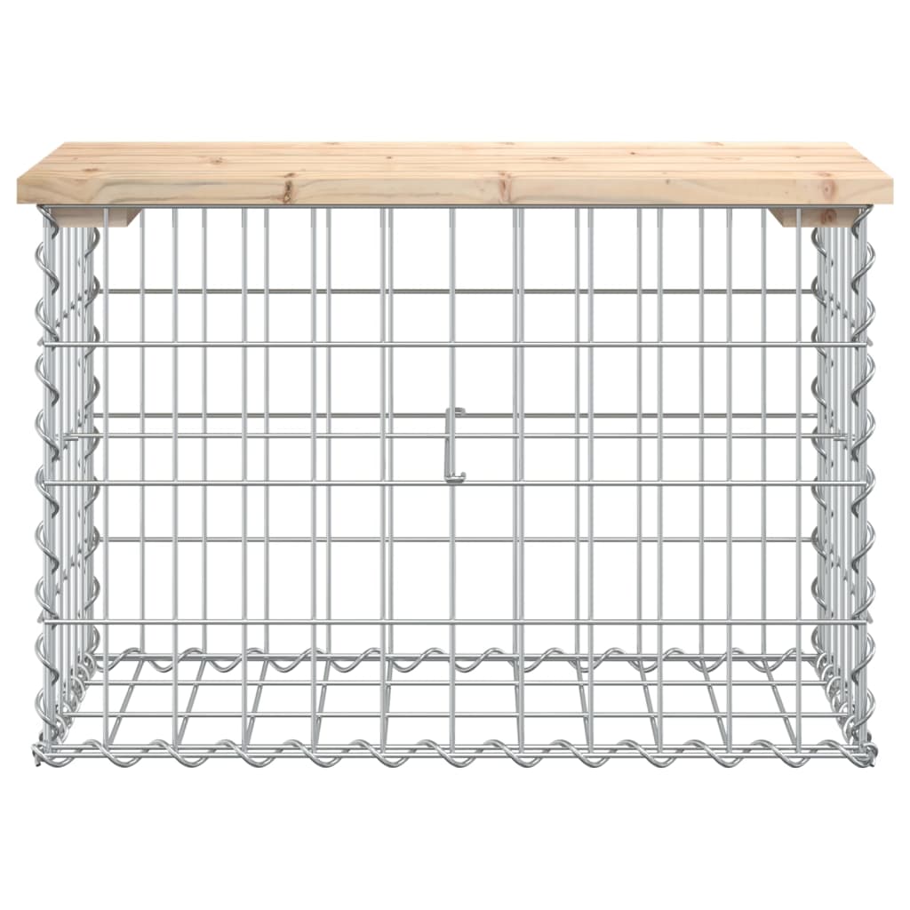 Trädgårdsbänk gabion-design 92x71x65,5 cm massiv furu