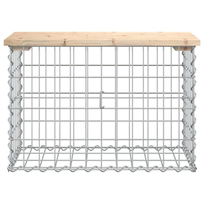 Trädgårdsbänk gabion-design 92x71x65,5 cm massiv furu