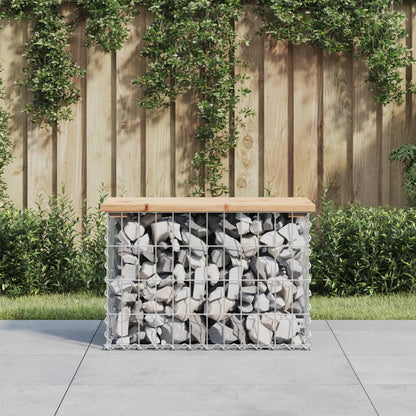 Trädgårdsbänk gabion-design 92x71x65,5 cm massiv furu