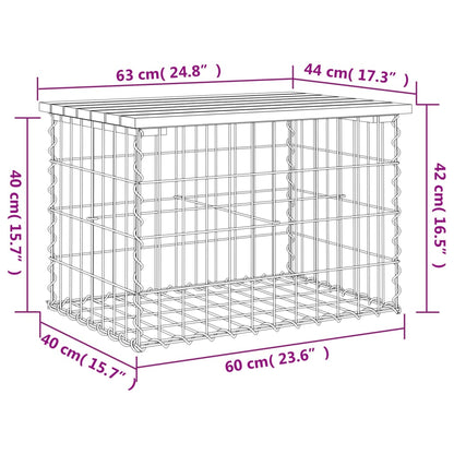 Trädgårdsbänk gabion-design 100x70x72 cm impregnerad furu