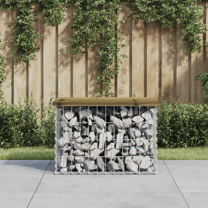 Trädgårdsbänk gabion-design 100x70x72 cm impregnerad furu