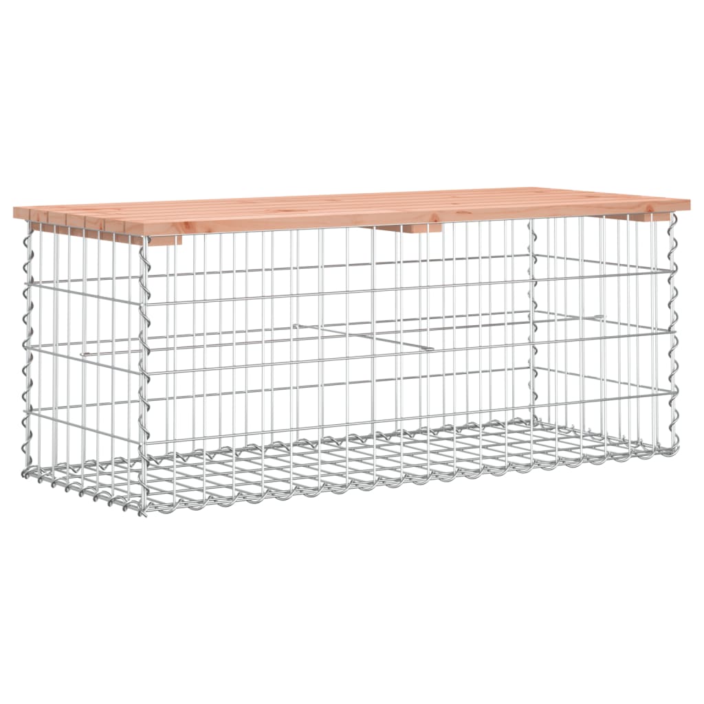 Trädgårdsbänk gabion-design 103x44x42 cm massivt douglasträ