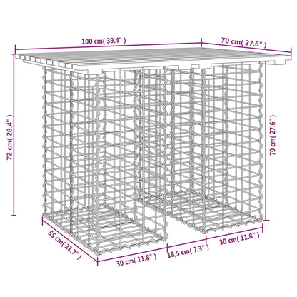 Trädgårdsbänk gabion-design 92x71x65,5 cm massiv furu