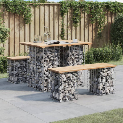 Trädgårdsbänk gabion-design 92x71x65,5 cm massiv furu