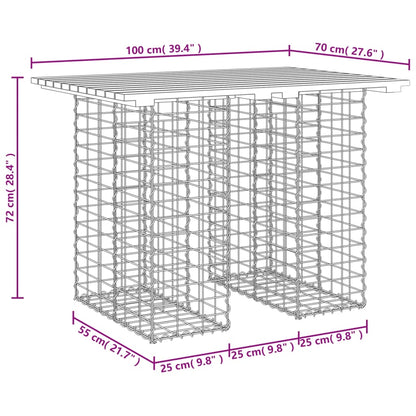 Trädgårdsbänk gabion-design 100x70x72 cm impregnerad furu