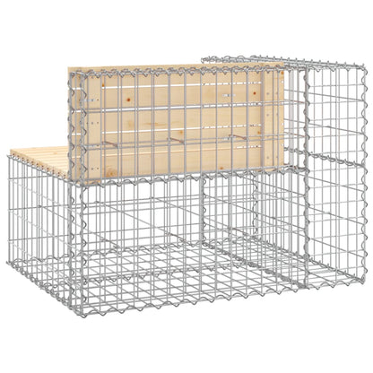 Trädgårdsbänk gabion-design 92x71x65,5 cm massiv furu