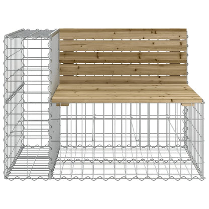 Trädgårdsbänk gabiondesign 184x71x65,5 cm impregnerad furu