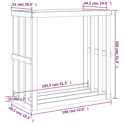 Vedställ 108x52x74 cm massiv furu