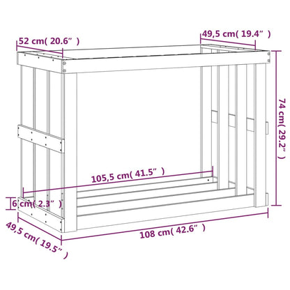 Vedställ 108x52x74 cm massiv furu