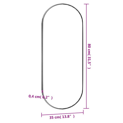 Väggspegel 40x90 cm glas oval