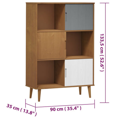 Bokhylla MOLDE  90x35x133,5 cm massiv furu