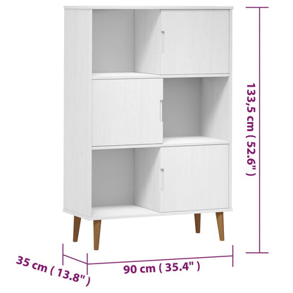 Bokhylla MOLDE  90x35x133,5 cm massiv furu