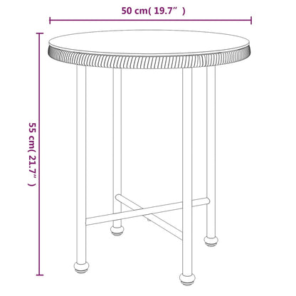 Matbord Ø80 cm härdat glas och stål