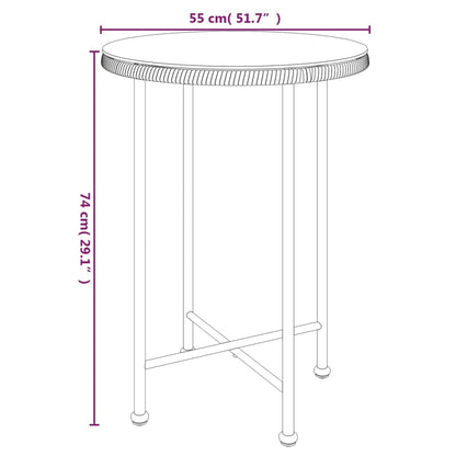 Matbord Ø80 cm härdat glas och stål