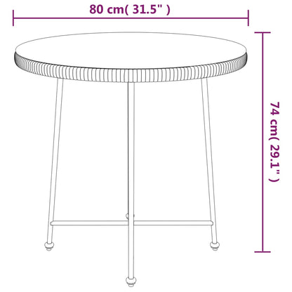 Matbord Ø80 cm härdat glas och stål