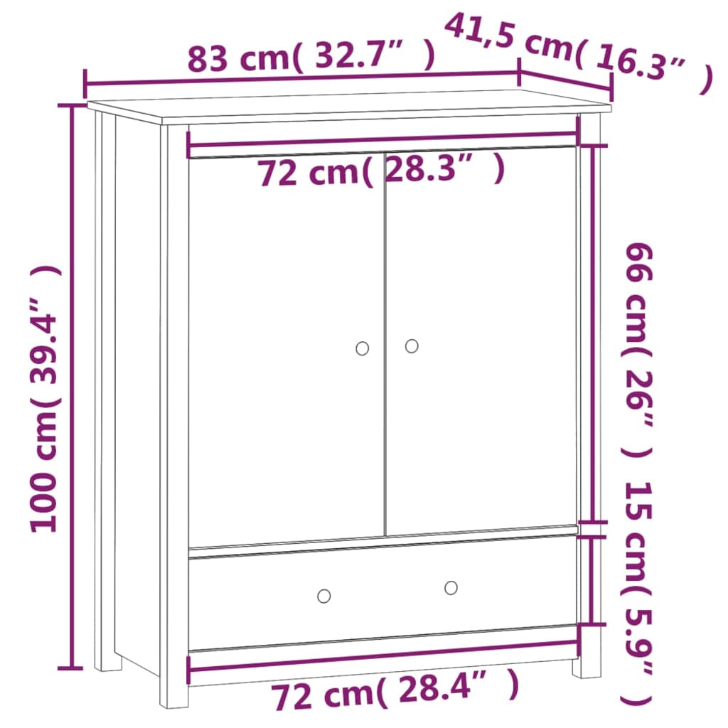 förvaringshylla 83x41,5x100 cm massiv furu