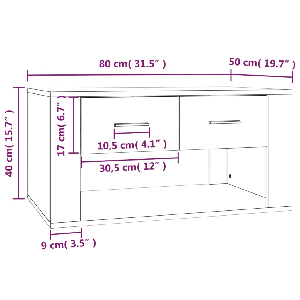 Soffbord  ek 80x50x40 cm konstruerat trä