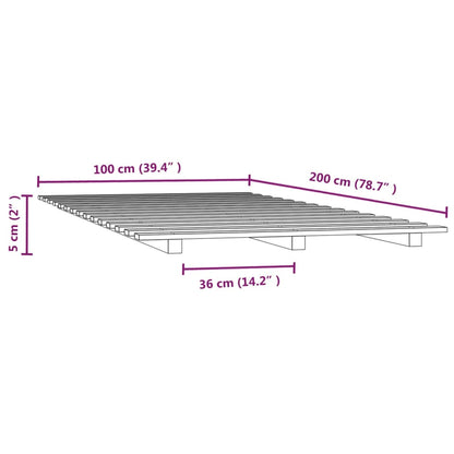 Sängram 100x200 cm massiv furu