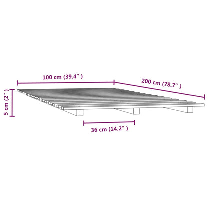 Sängram 100x200 cm massiv furu