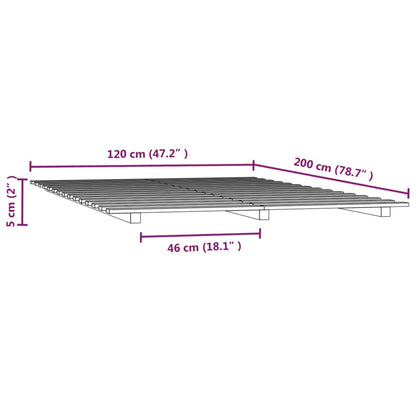 Sängram honungsbrun 120x200 cm massiv furu