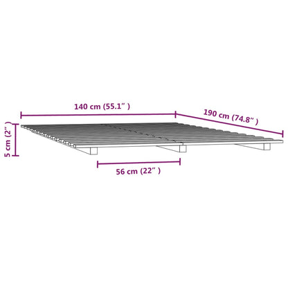 Sängram 140x190 cm massiv furu