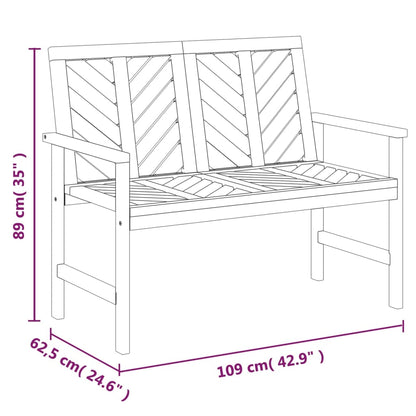 Trädgårdsbänk 109 cm massivt akaciaträ