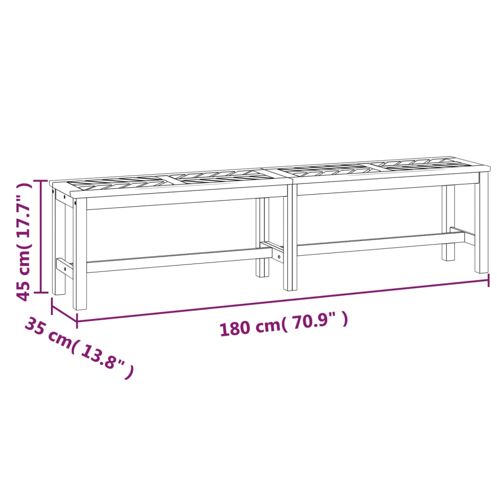 Trädgårdsbänk 80 cm massivt akaciaträ